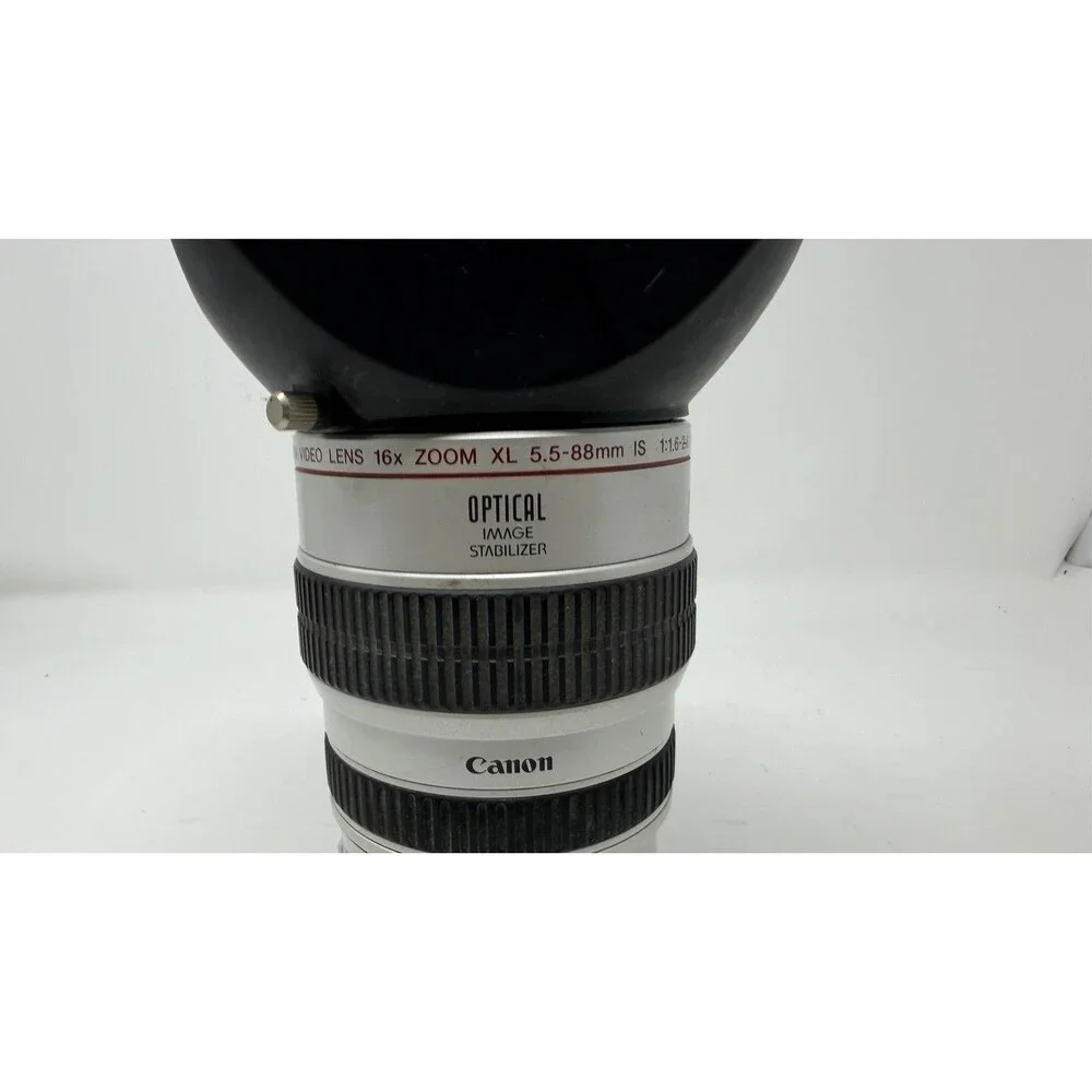 Canon Video Lens 16x Zoom XL 5.5-88mm IS 1:1.6-2.6 72mm w/ Hood